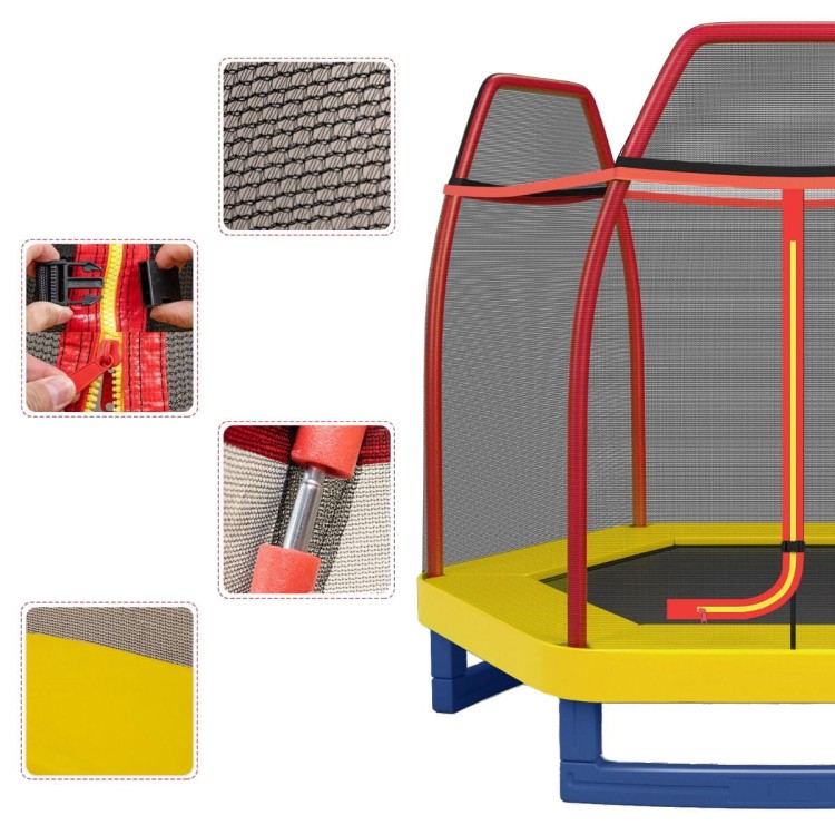 Trampolina dla dzieci z siatką bezpieczeństwa