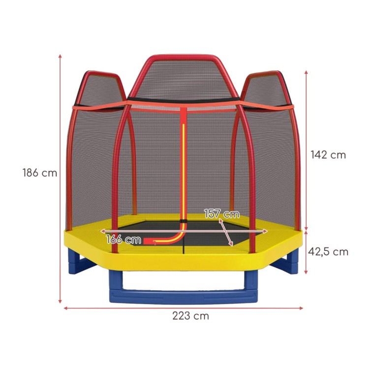 Trampolina dla dzieci z siatką bezpieczeństwa