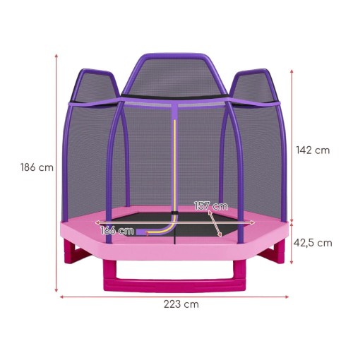 Trampolina dla dzieci z siatką bezpieczeństwa