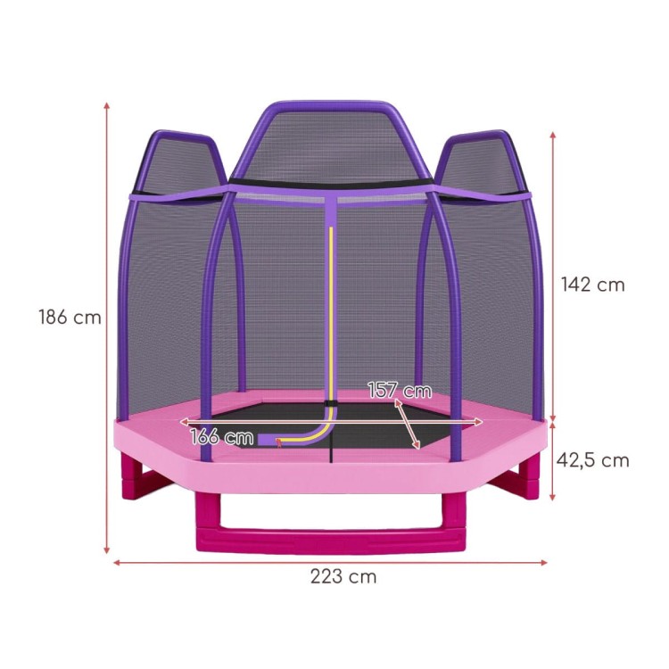 Trampolina dla dzieci z siatką bezpieczeństwa