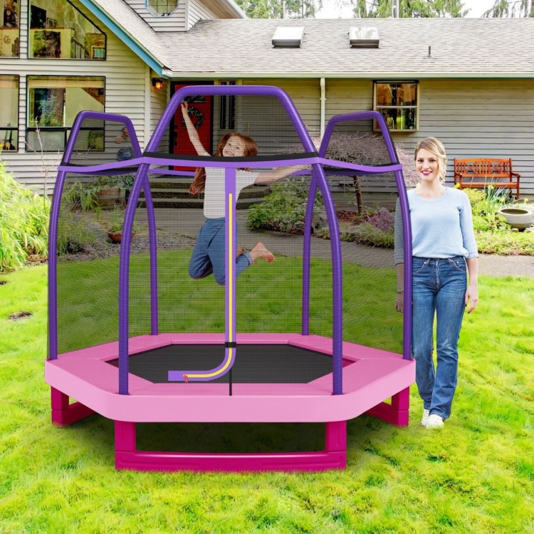 Trampolina dla dzieci z siatką bezpieczeństwa