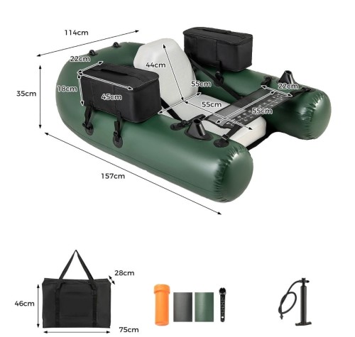 Belly Boat pływadełko wędkarskie z torbami