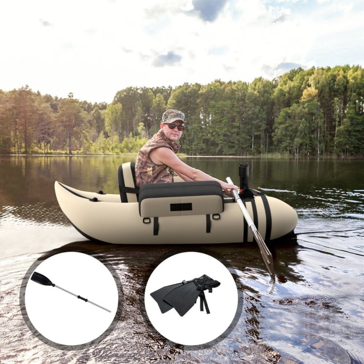Belly Boat pływadełko wędkarskie beżowe