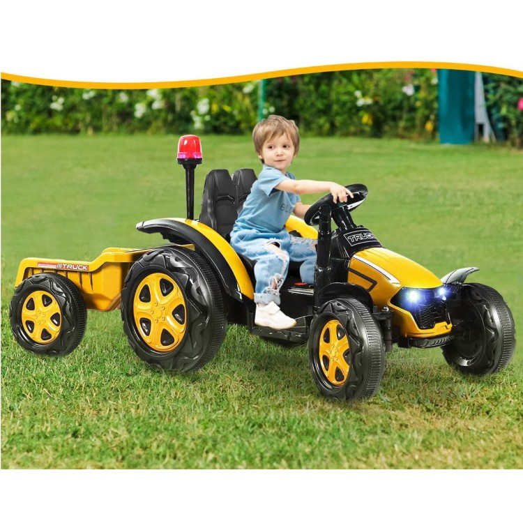 Traktor elektryczny dla dzieci z przyczepą i pilotem
