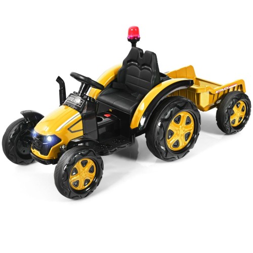 Traktor elektryczny dla dzieci z przyczepą i pilotem