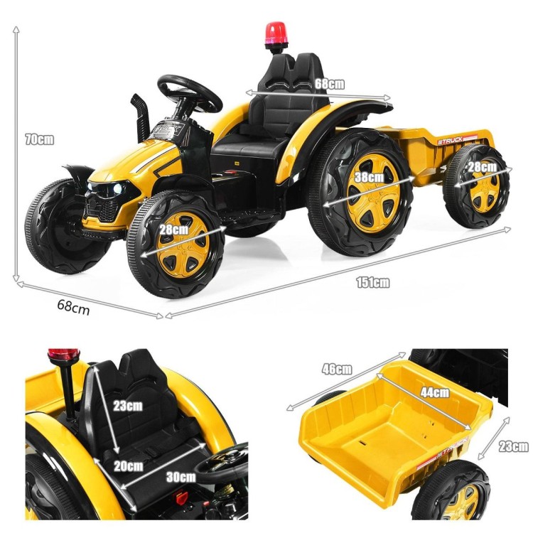 Traktor elektryczny dla dzieci z przyczepą i pilotem