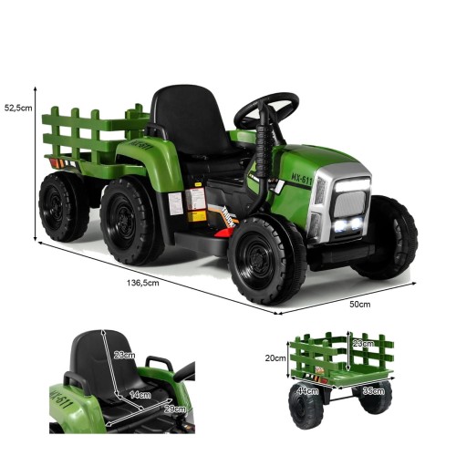 Traktor elektryczny z przyczepką dla dzieci