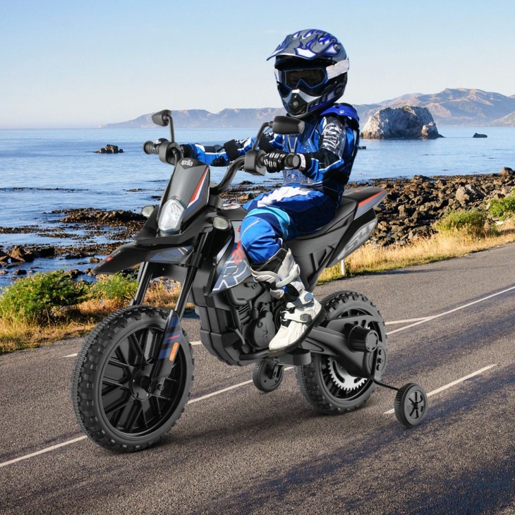 Elektryczny motocykl Aprilia dla dzieci niebieski