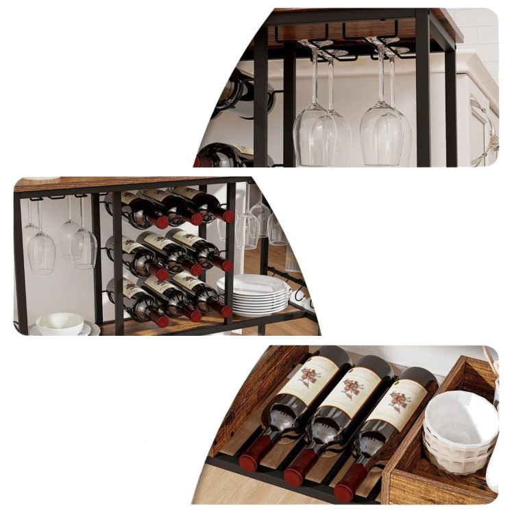 Wózek kuchenny ze stojakiem na wino
