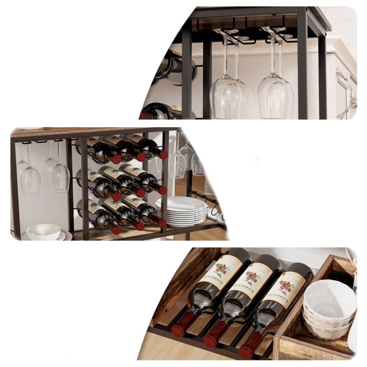 Wózek kuchenny ze stojakiem na wino
