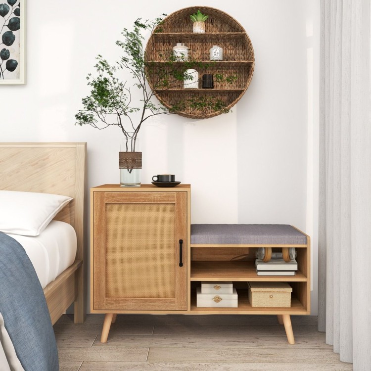 Rattanowa szafka na buty 2 w 1