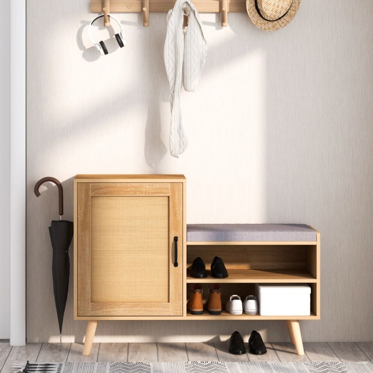 Rattanowa szafka na buty 2 w 1