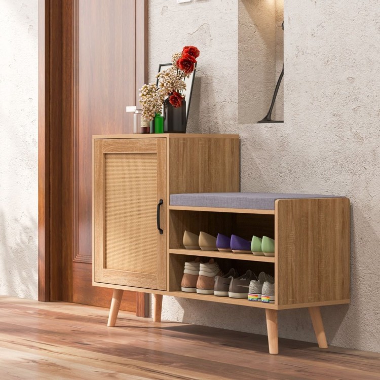 Rattanowa szafka na buty 2 w 1