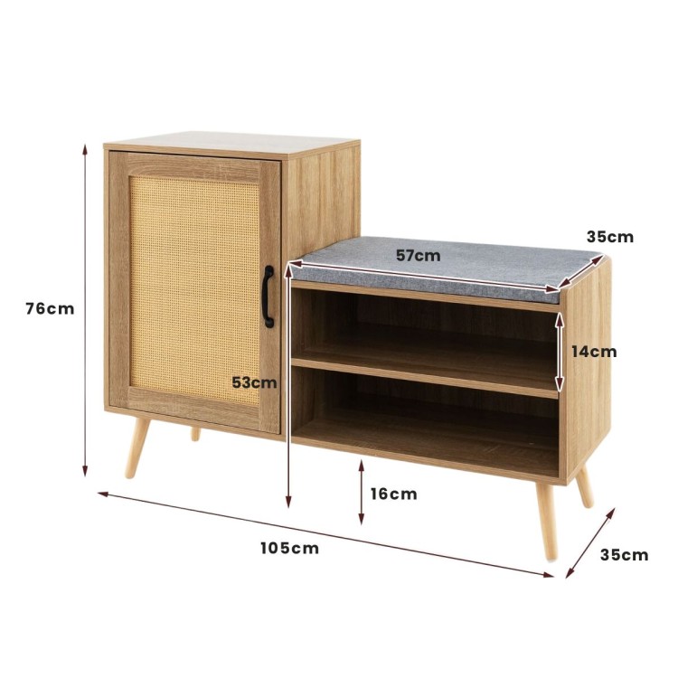 Rattanowa szafka na buty 2 w 1