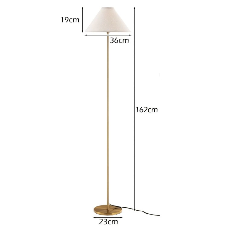 Lampa podłogowa z lnianym kloszem
