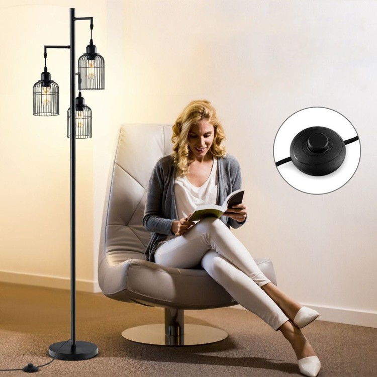 Nowoczesna lampa podłogowa z 3 kloszami