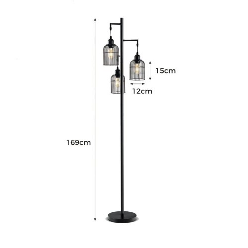 Nowoczesna lampa podłogowa z 3 kloszami