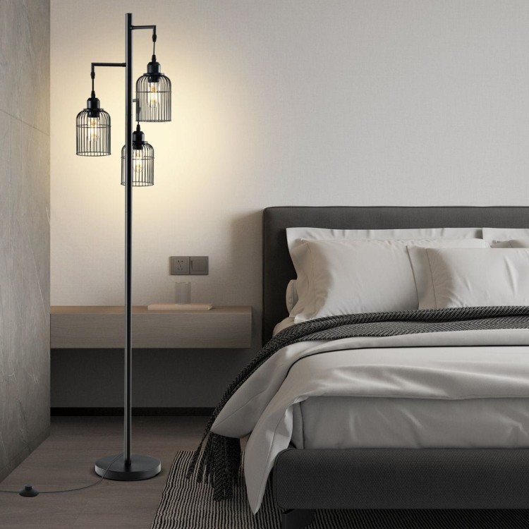 Nowoczesna lampa podłogowa z 3 kloszami