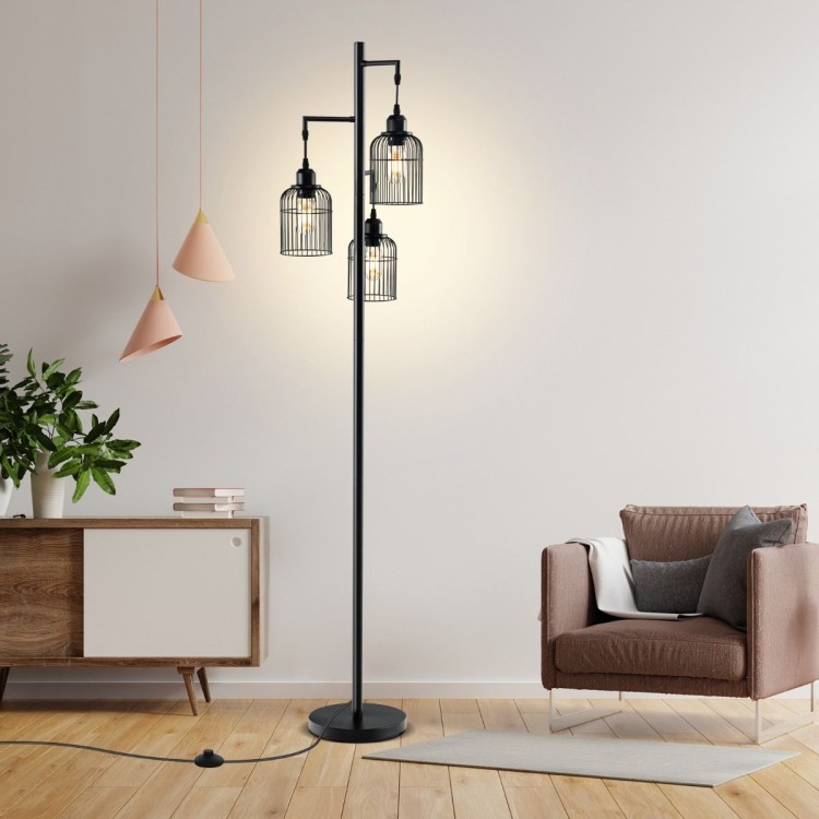 Nowoczesna lampa podłogowa z 3 kloszami