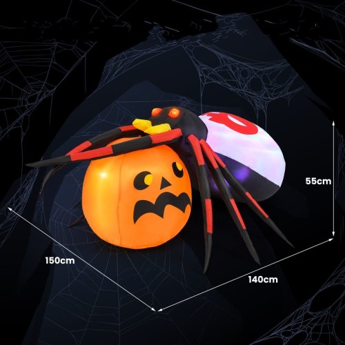 Nadmuchiwana dekoracja halloweenowa pająk z dynią