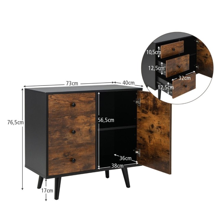 Szafka z 3 szufladami w stylu mid-century