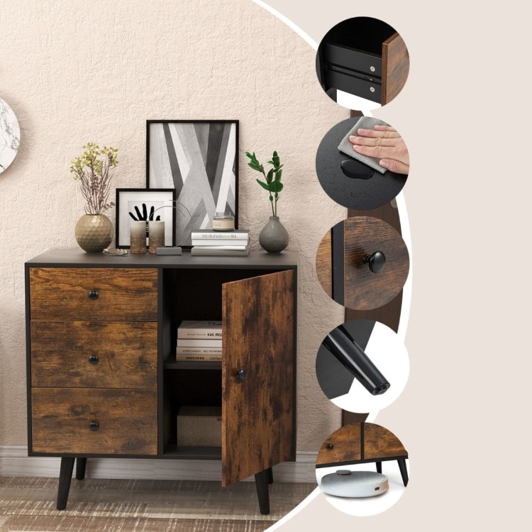 Szafka z 3 szufladami w stylu mid-century