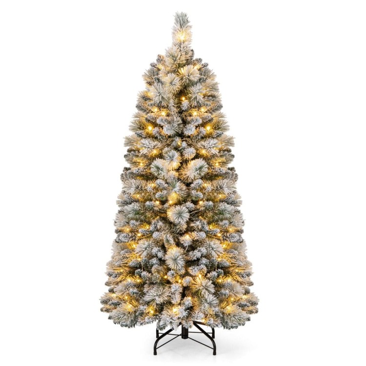 Ośnieżona choinka z ciepłymi światłami LED 150 cm