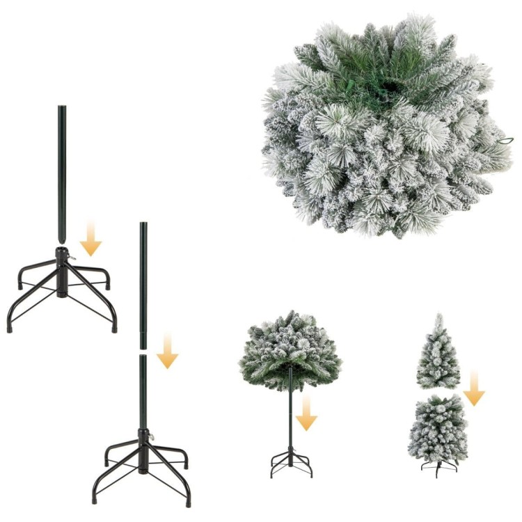Ośnieżona choinka z ciepłymi światłami LED 150 cm