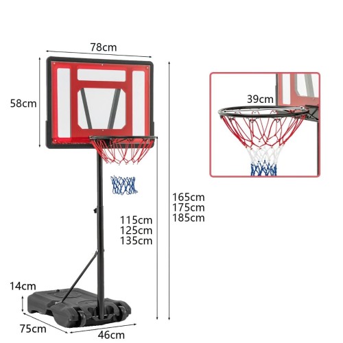 Kosz do koszykówki dla dzieci 115-135 cm