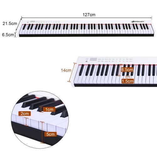 Pianino cyfrowe z 88 klawiszami i pokrowcem