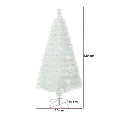 Sztuczna choinka świąteczna LED 120 cm biała