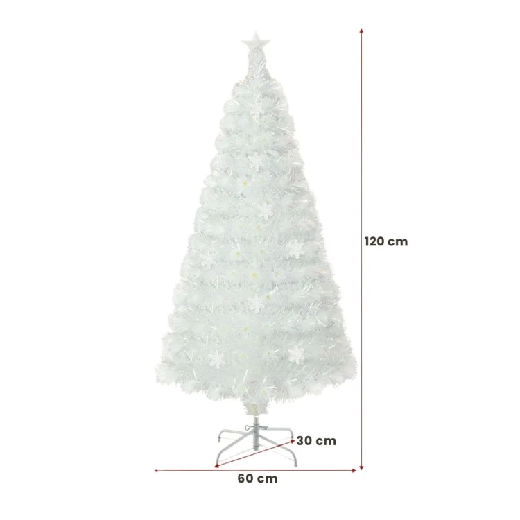 Sztuczna choinka świąteczna LED 120 cm biała