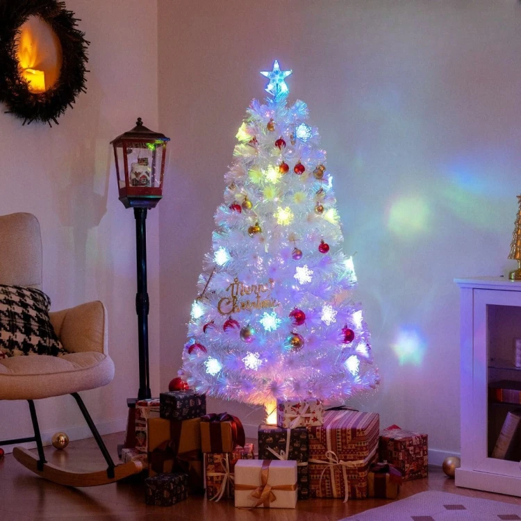 Sztuczna choinka świąteczna LED 120 cm biała