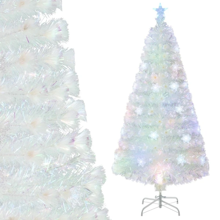 Sztuczna choinka świąteczna LED 150 cm biała