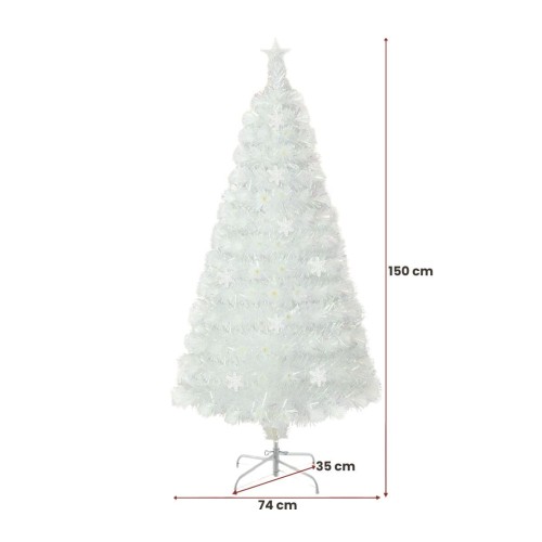 Sztuczna choinka świąteczna LED 150 cm biała