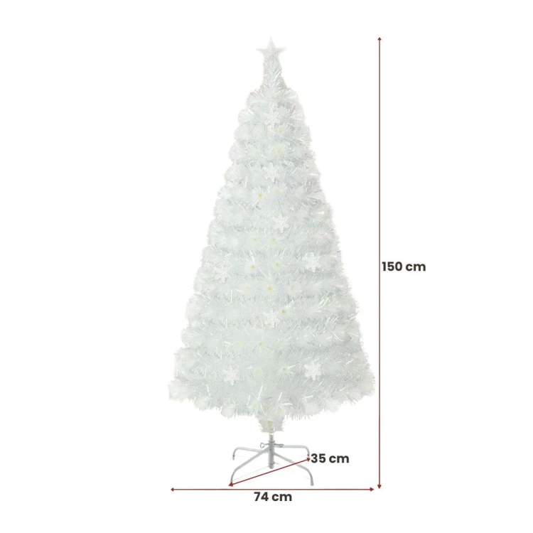 Sztuczna choinka świąteczna LED 150 cm biała