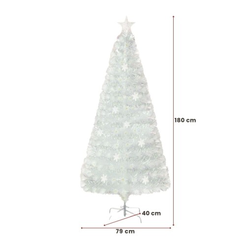 Sztuczna choinka świąteczna LED 180 cm biała