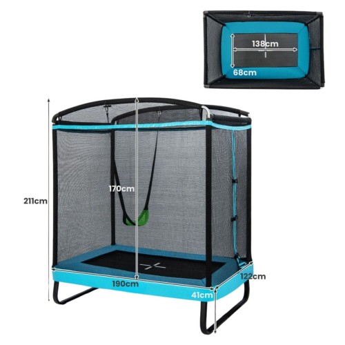 Trampolina dla dzieci 2 w 1 niebieska