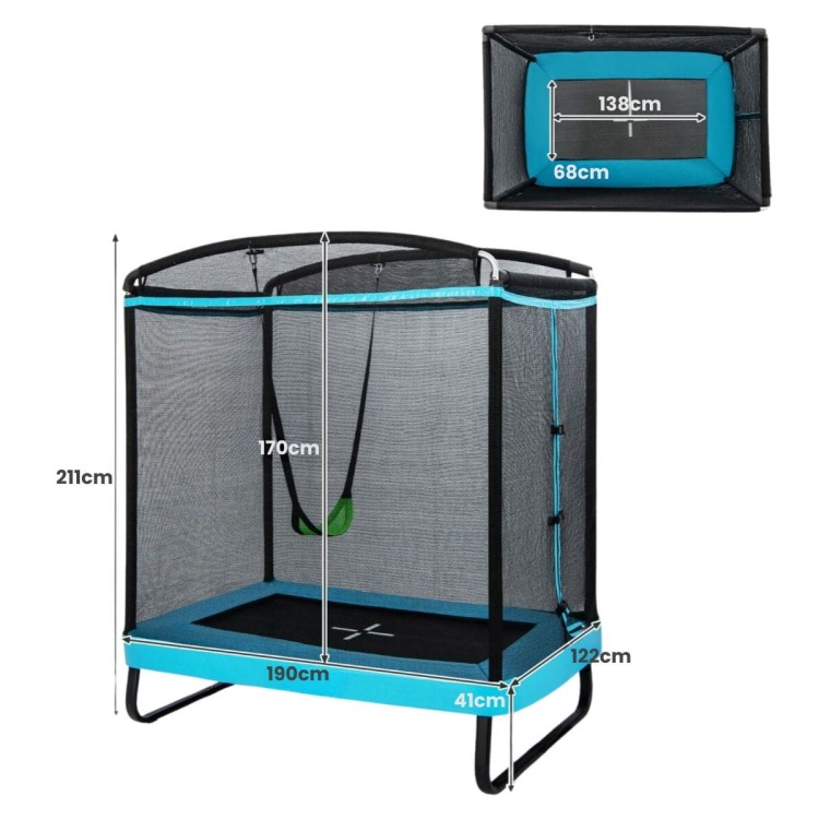 Trampolina dla dzieci 2 w 1 niebieska