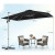 Parasol z podstawą krzyżową i aluminiowym słupkiem 300 x 300 x 261 cm czarny