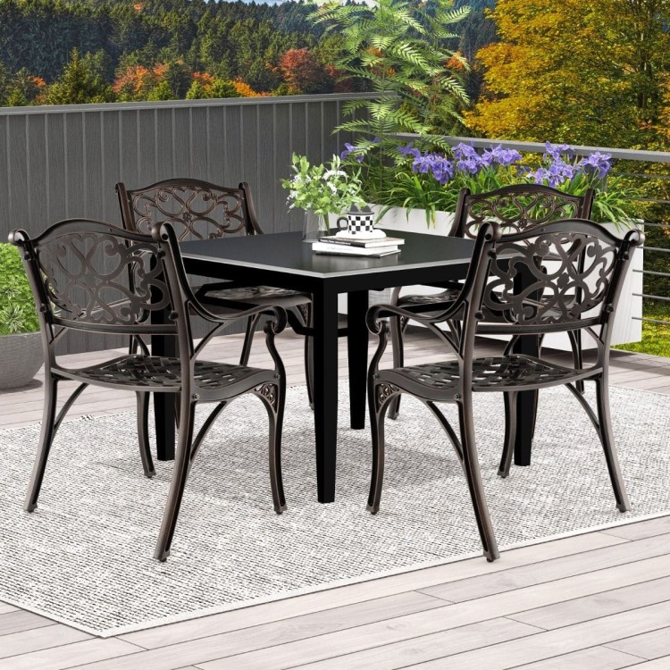 Zestaw krzeseł ogrodowych z odlewanego aluminium 2 szt