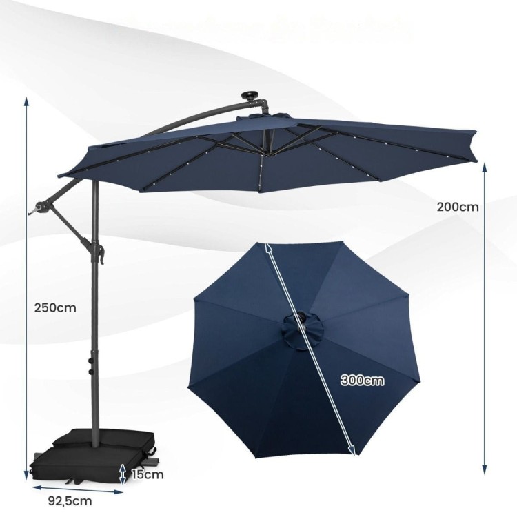 Parasol ogrodowy z oświetleniem LED