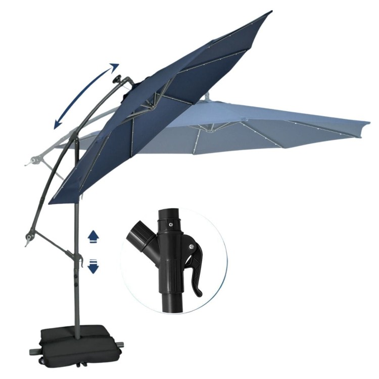 Parasol ogrodowy z oświetleniem LED