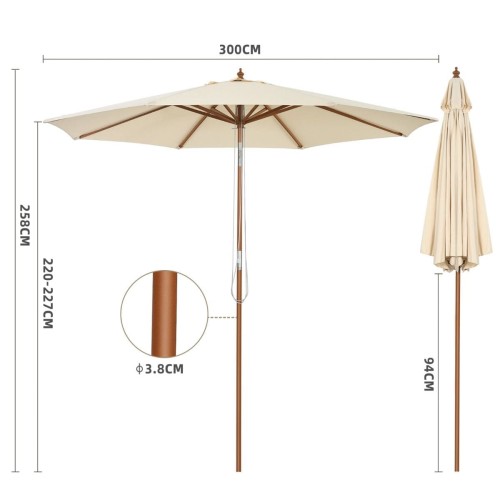 Klasyczny parasol ogrodowy 3 m