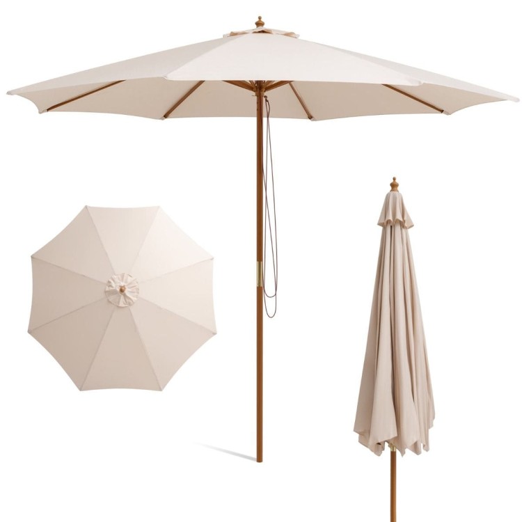 Klasyczny parasol z elementami bambusowymi 3 m