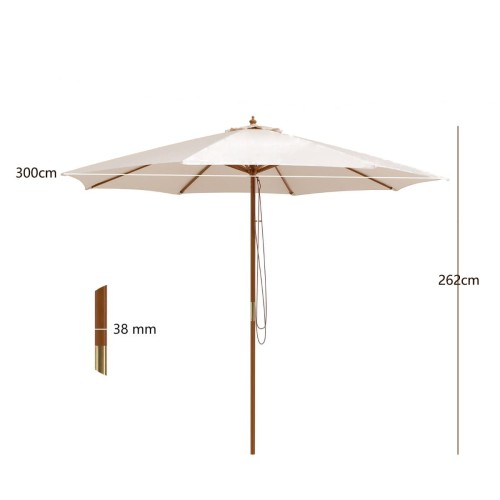 Klasyczny parasol z elementami bambusowymi 3 m