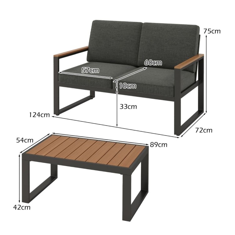 2-częściowy komplet mebli ogrodowych sofa i stolik