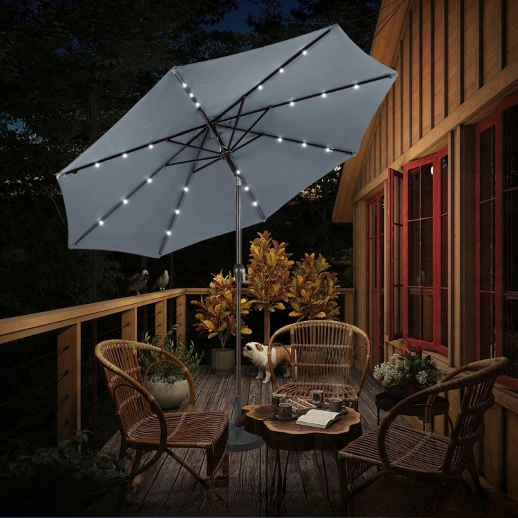 Parasol ogrodowy z solarnymi diodami led 300 cm
