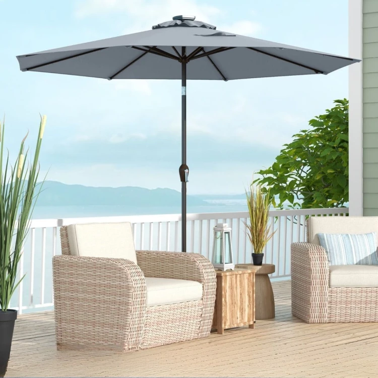 Parasol ogrodowy z solarnymi diodami led 300 cm