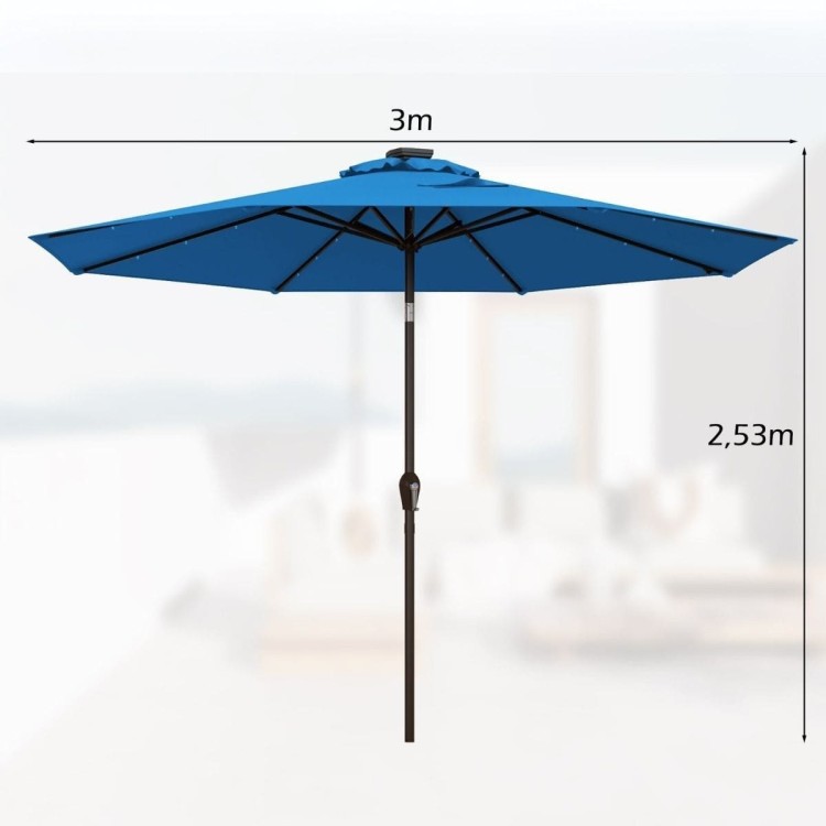 Parasol ogrodowy z solarnymi diodami led 300 cm
